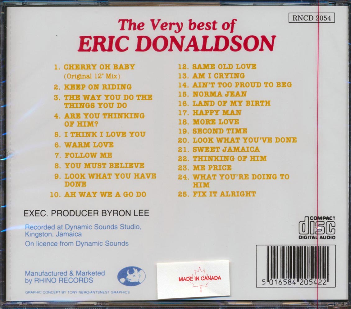 Eric Donaldson – The Very Best Of – CD (Compilation), 1994