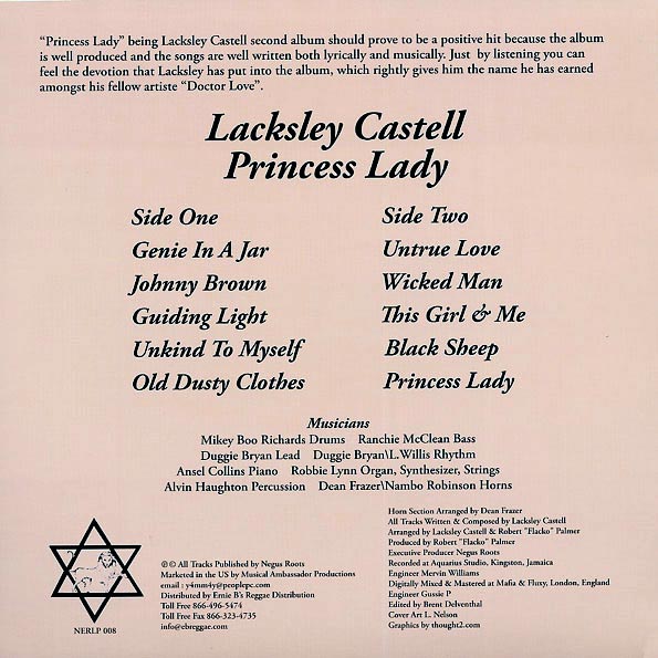 ジャマイカLP Lacksley Castell Princess Lady (LP + 7”) NERLP08 Negus Roots /00220 Lacksley Castell – Princess Lady – Vinyl (LP, Album), 1983