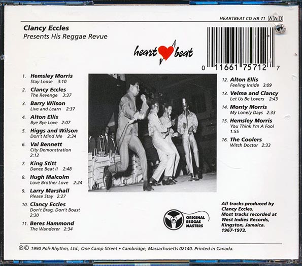 洋楽 Clancy Eccles Presents His Reggae Revue Clancy Eccles Presents His Reggae Revue: Rock Steady Intensified!