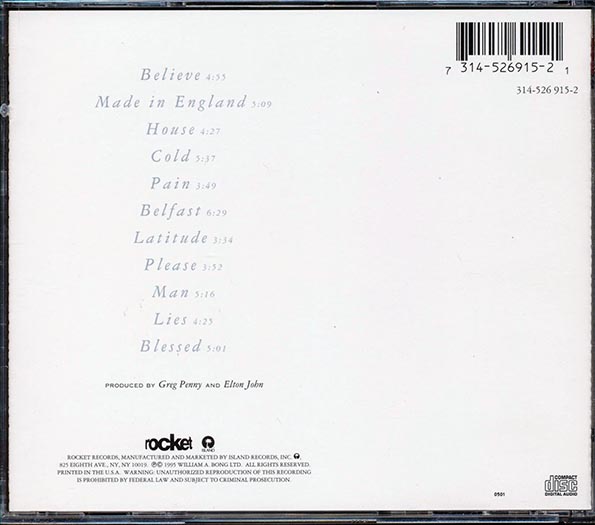 【世界7000限定】エルトンジョンmadeinEngland No入り証明書付 Elton John - Made In England