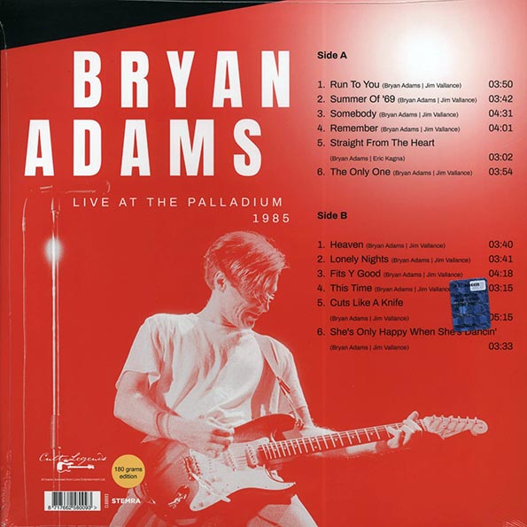 Bryan Adams - Live At The Palladium 1985: Los Angeles